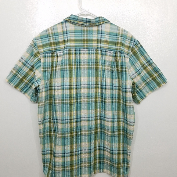 Patagonia Puckerware Shirt Organic Cotton Plaid in Beryl Green Large - Picture 7 of 13